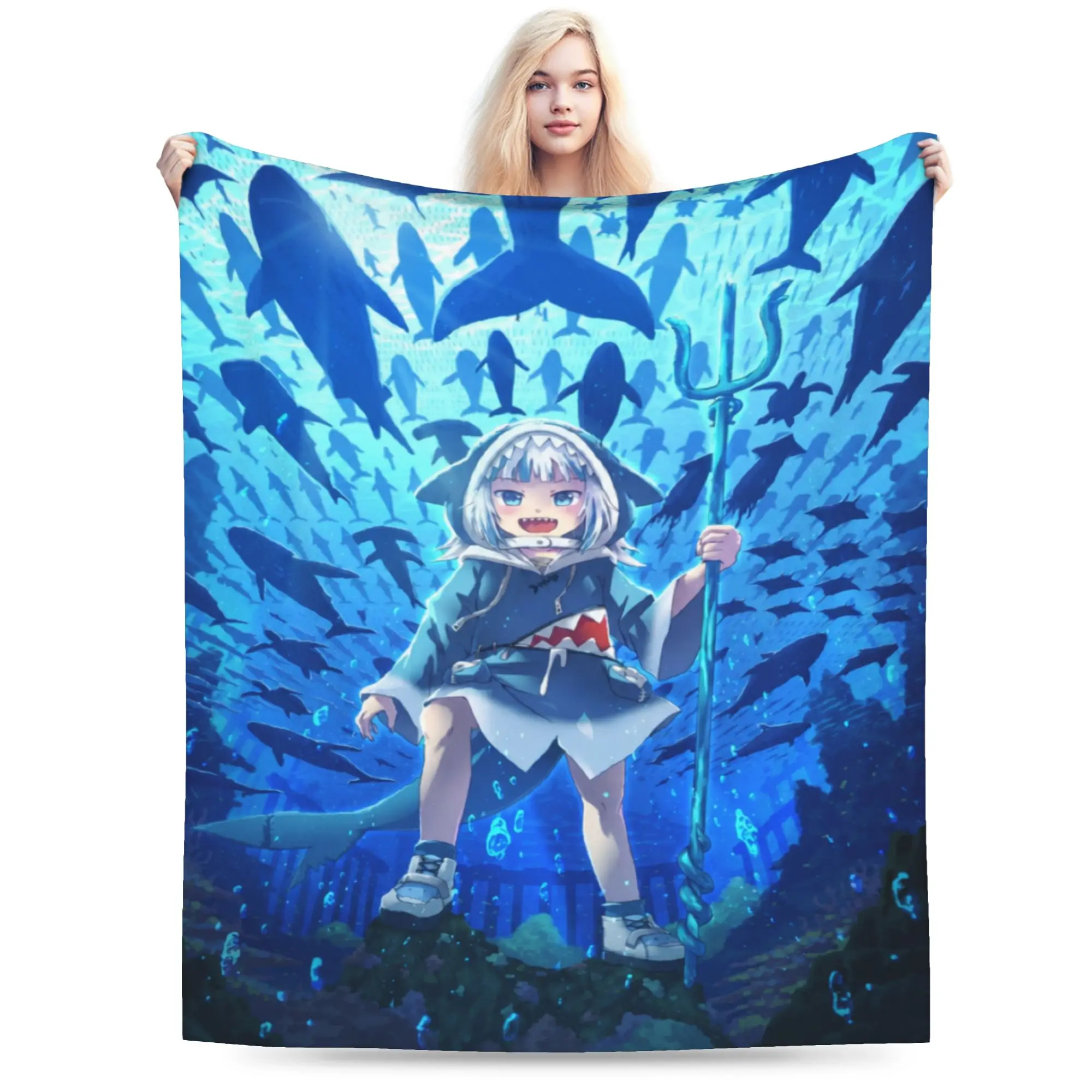New Arrival Gawr Gura Dancing On Stage Blankets Ultra-Soft Flannel  Comfortable Throw Blanket Machine Washable