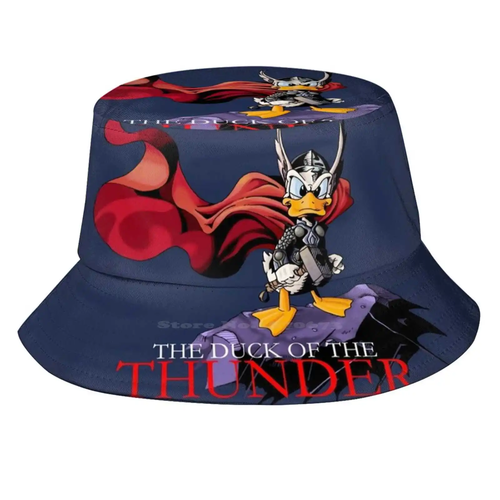 The Duck Of The Thunder Korean Ladies Outdoor Sun Hat Bucket Cap Pato Del Trueno Thunder God Pato Donald Vengadores