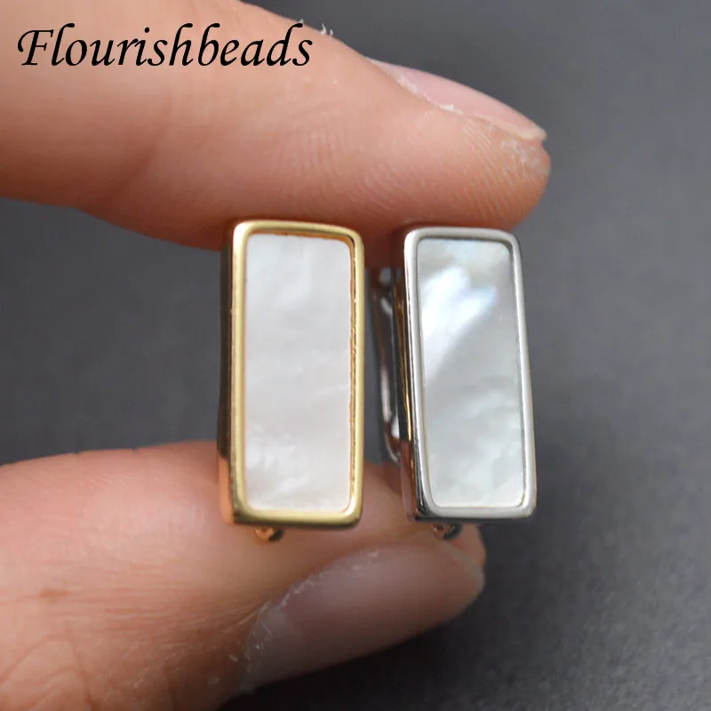 Natural Mother of Shell Gold Plated Rectangle Earring Hooks New Design Fashion Jewelry Making Accessories 30pcs/lot