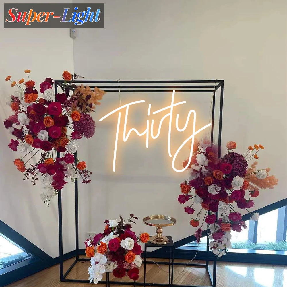 LED Birthday thousand Party Neon Light Custom Anniversary Sign For Age Decoration Party Hello hTirty regali personalizzati