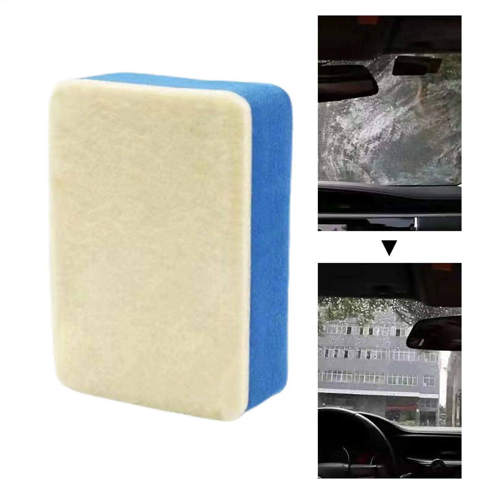 1pc Car Glass Oil Film Cleaning Sponge Wiper Polishing Wool Felt Brush Windshield Oil Stain Dust Removal Cleaner Tool Accessorie
