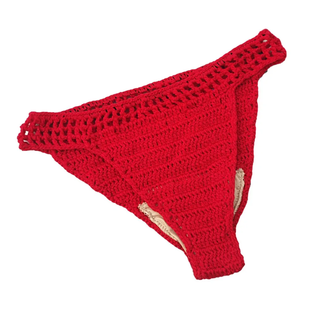 Bikini Unterwäsche Frauen Strand Strand tragen Club bequeme Baumwolle Material Baumwolle für den Urlaub hand gestrickt Design