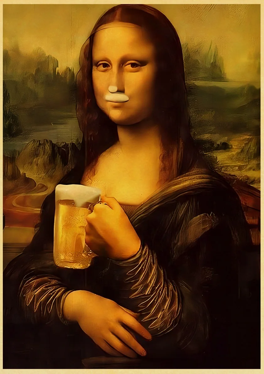 Mona Lisa Funny Photo Famous Poster Wall Chart Print Posters Home