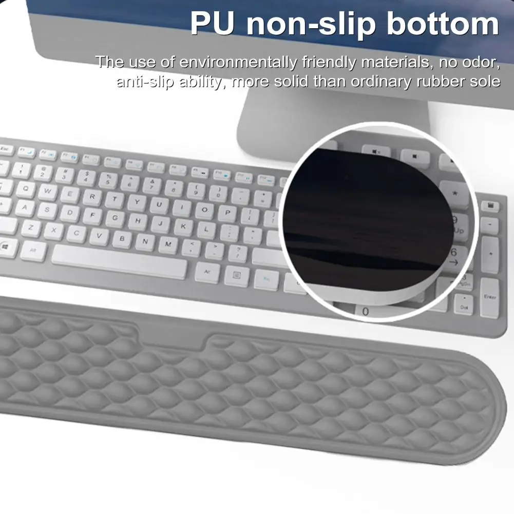 Set Keyboard kulit palsu, Keyboard pergelangan tangan kulit imitasi ergonomis, Mouse dengan memori untuk nyeri kantor
