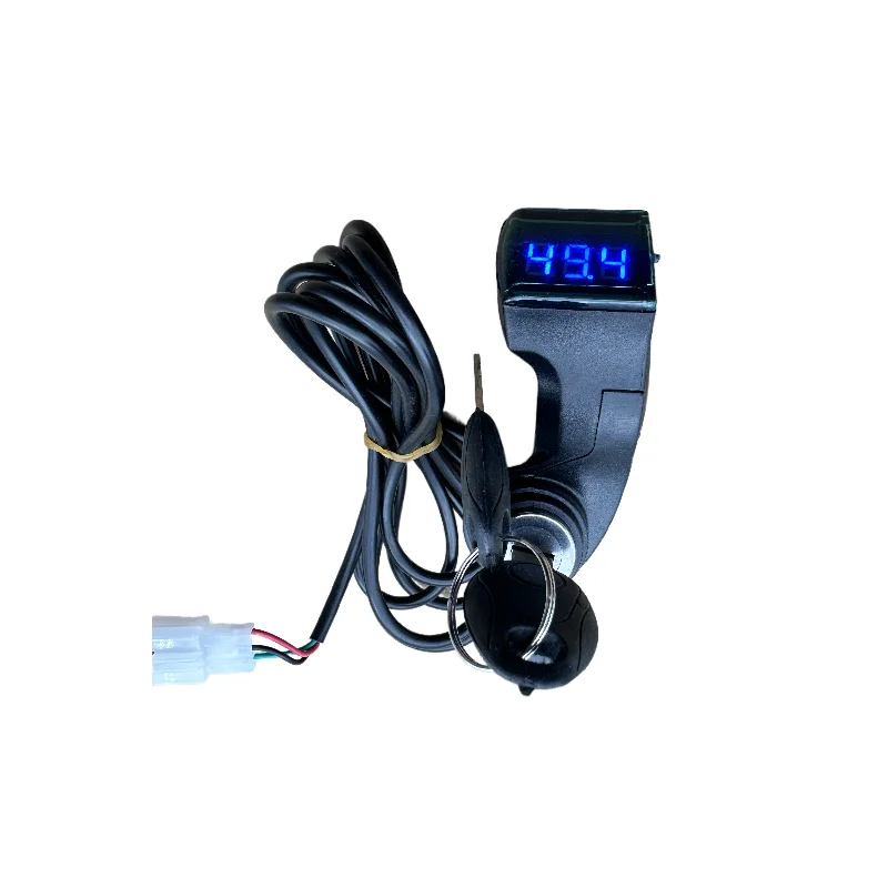 0-99V electric bicycle scooter voltmeter digital voltage display switch power ignition key lock