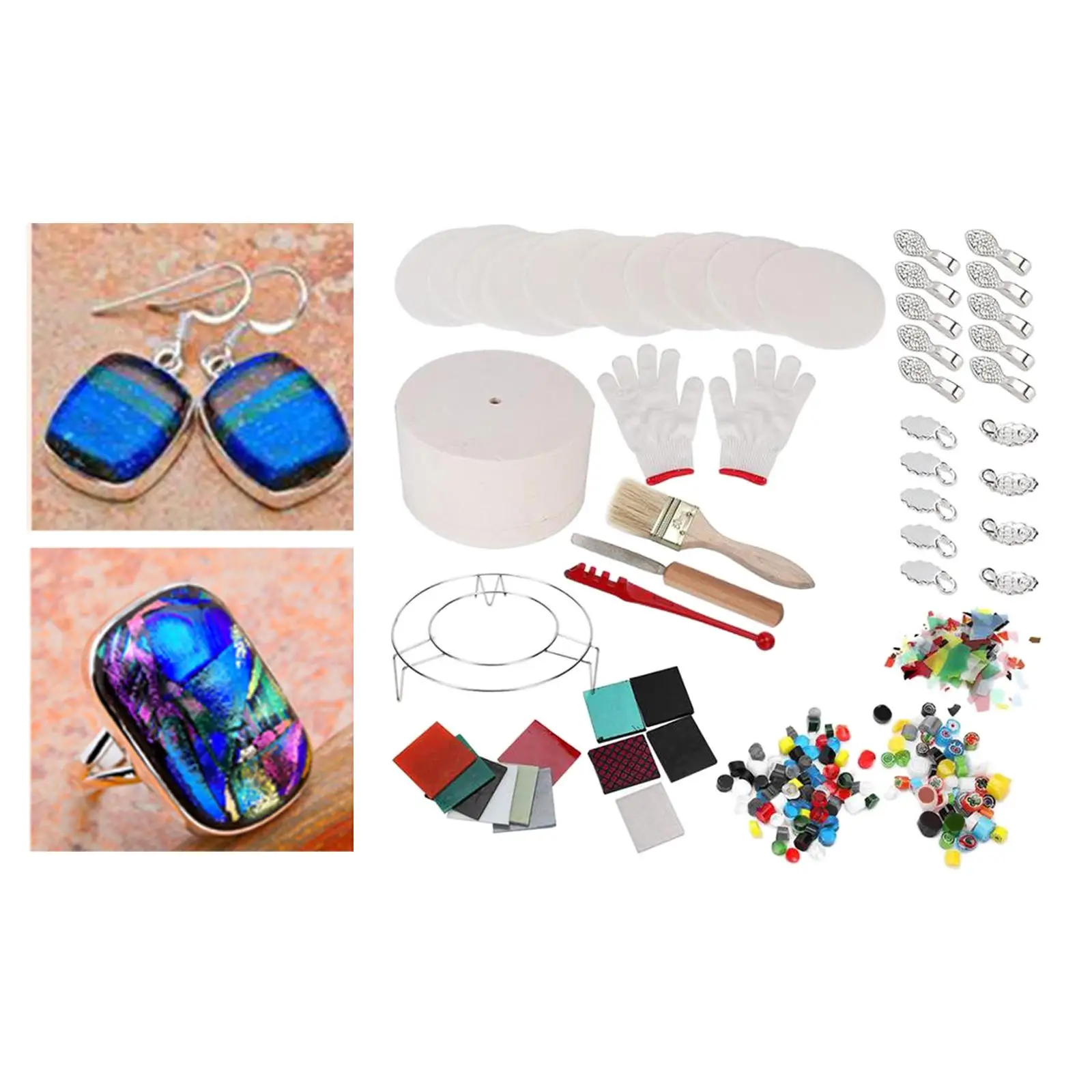 

14Pcs Stained Glass Fusing Supplies Handmade Accessories Jewelry Tools
