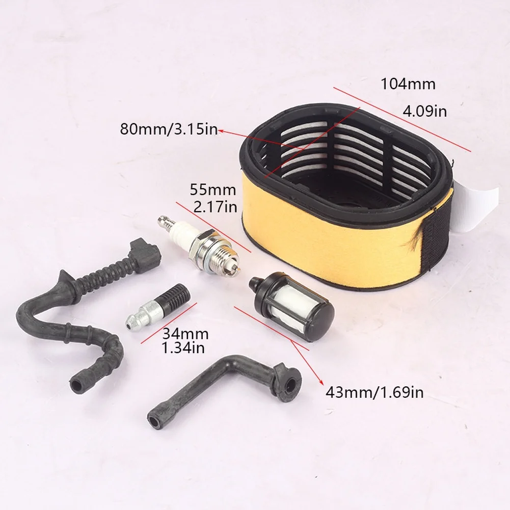 MS440  FOR Chainsaw  Parts 6PCS Kit Air Filter Spark Component Oil Tube Fuel Yellow Air Filter Spark-Plug Oil Fuel Tube Componen