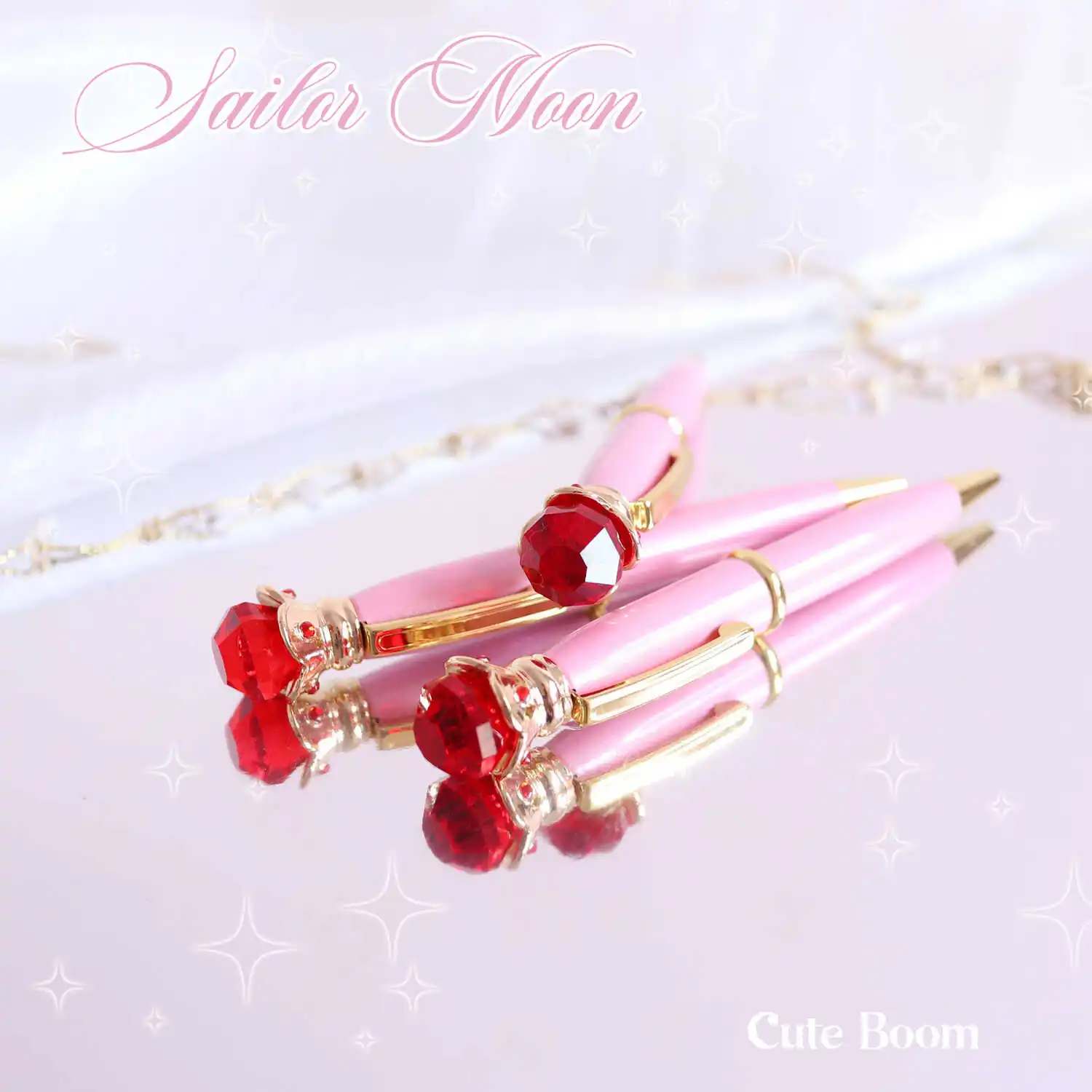 Anime Sailor Ballpoint Pens Cute Pink Transformer Pen Portable Students Stationery Supplies Cosplay Doujin Gifts Custom made view 3
