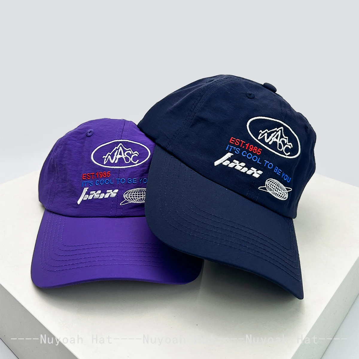 New Unisex Quick Drying Letter Embroidery Baseball Hats Sunshade Color Block Breathable Outdoor Peaked Caps Versatile Personal