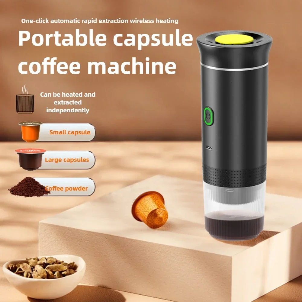 Wireless Electric Portable Espresso Coffee Machine for Car & Home Camping Coffee Maker 3-in-1 Capsule Powder Travel Coffee Maker