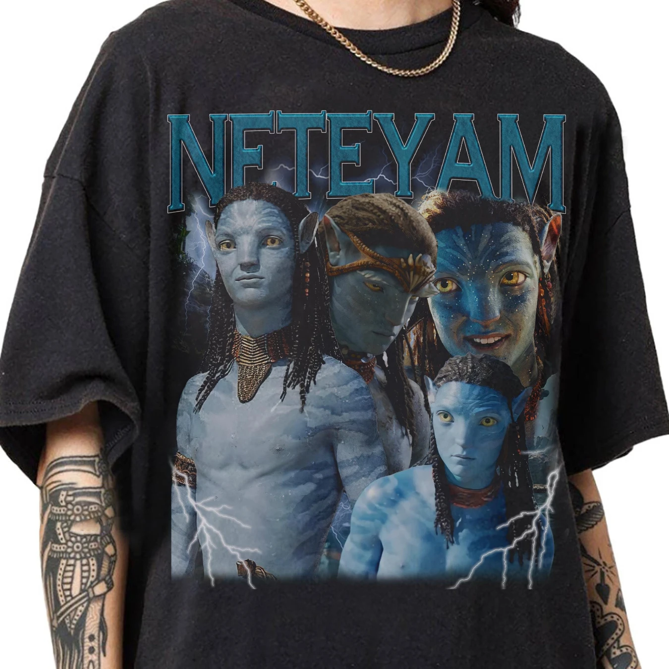 Retro 90er Jahre Vintage Neteyam Bootleg T-Shirt, Neteyam Avatar Grafik Retro Neteyam Avatar Film Geschenke für Frauen Mann Unisex T-Shirt