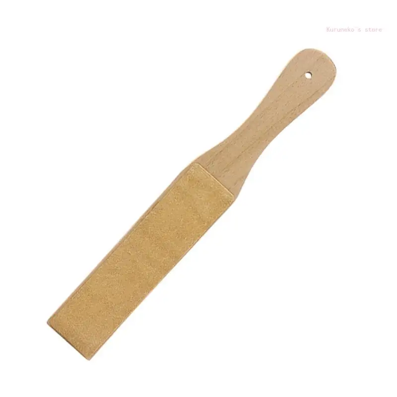 Leather Strop with Polishing Compound Double Sided Knives Stropping Paddle Block Woodcarving Chisels Tool for Sharpening