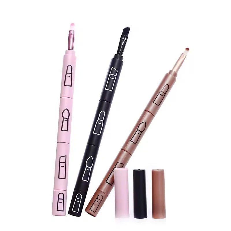 4 IN 1 Multifunctional Makeup Brushes Set Makeup Gadget Detachable Lip Eyeshadow Brush Sponge Eyeshadow Brush for Home Travel