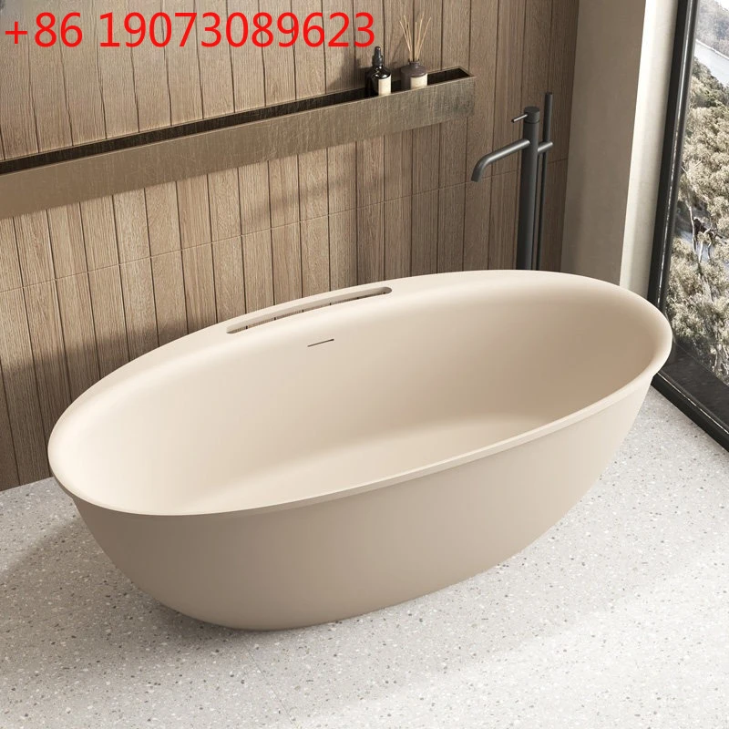 

Ванна из искусственного камня цвета кофе с молоком Отдельностоящая бытовая двойная ванна