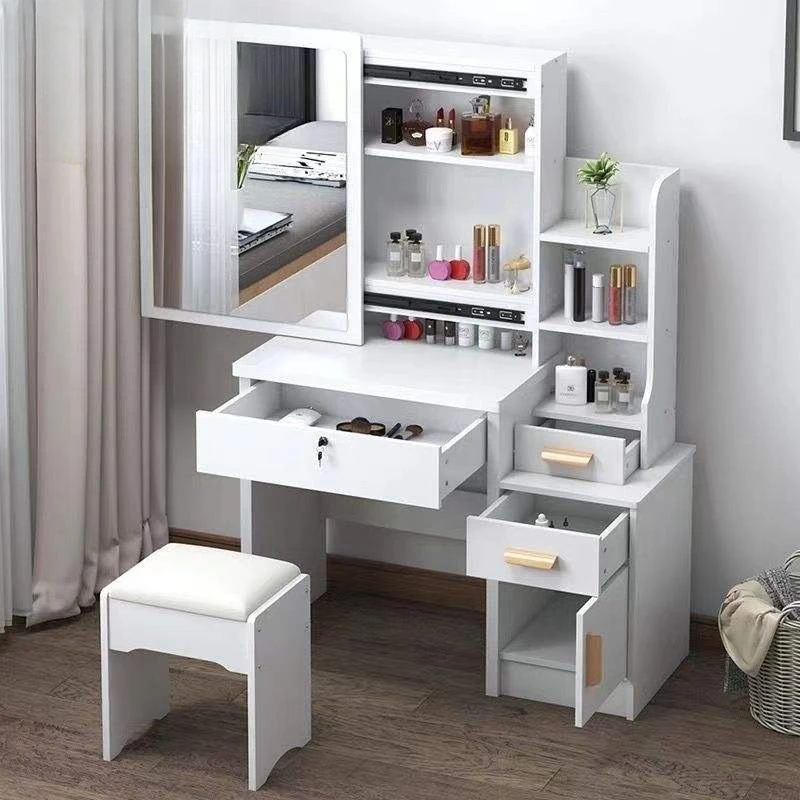 التجارة الخارجية انفجار خلع الملابس طاولة زينة صغيرة لغرفة النوم الحديثة خزانة تخزين بسيطة شقة صغيرة علامة التبويب ماكياج #5
