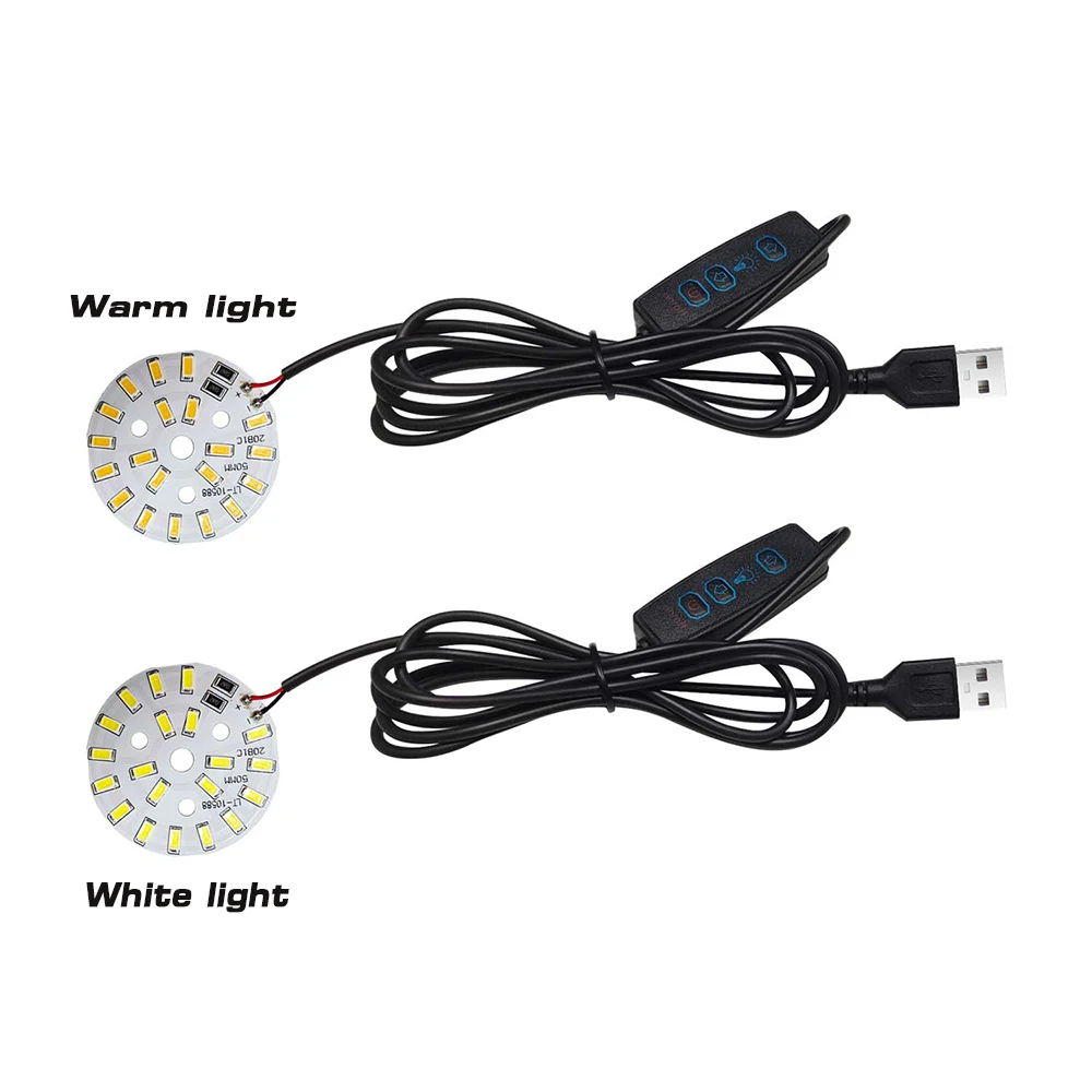 COMPYI 1PCS DC5V Dimmable 5730 SMD LED Lamp  10W LED Light Beads White Warm White Light With 1.5Meter 10 Steps Adjust Switch.