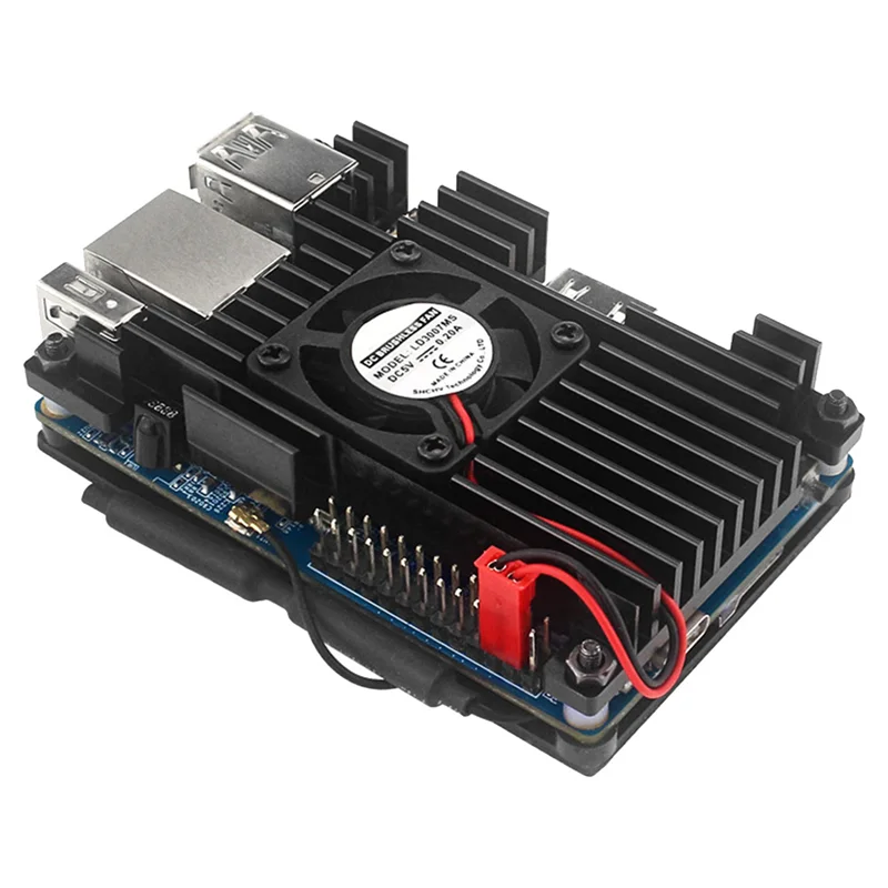For 3 Aluminum Alloy Protective Case with 30X30 Cooling Fan+Thermal Pad Active Passive Cooling Metal Case