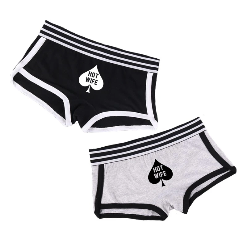 Queen of Spades HOT WIFE Underwear Sexy Boy Shorts for Women Boxer Pants Cute Print Women Panties Cotton Underwear