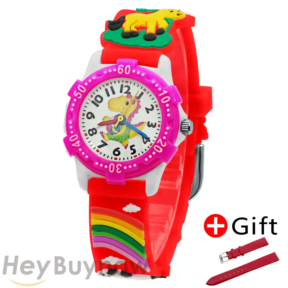 Брендовые Детские часы с 3D мультяшным рисунком пони, кварцевые часы, повседневные часы для мальчиков и девочек, часы, подарок на день рождения