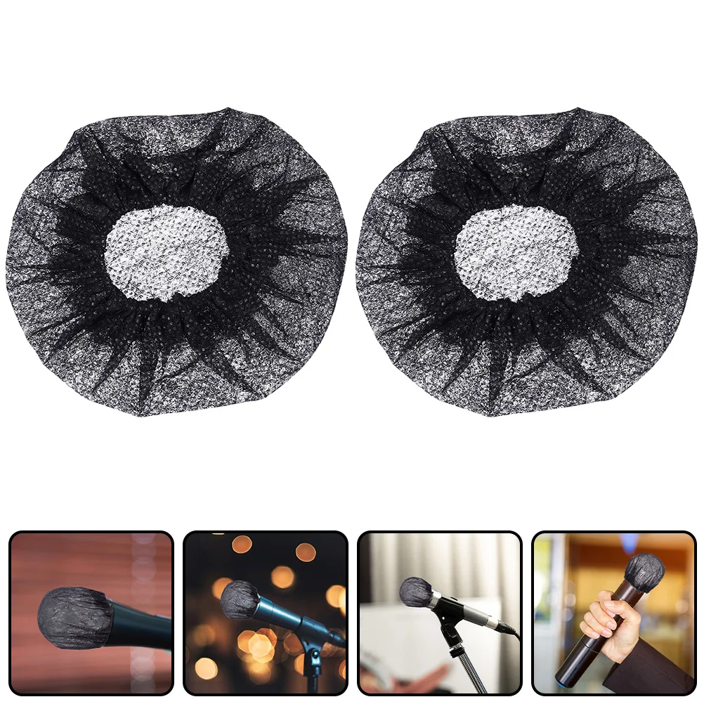 

50Pcs Nonwoven Microphone Covers Disposable Handheld Mic Caps Ultrathin Protective Windshield for Karaoke Recording Speech