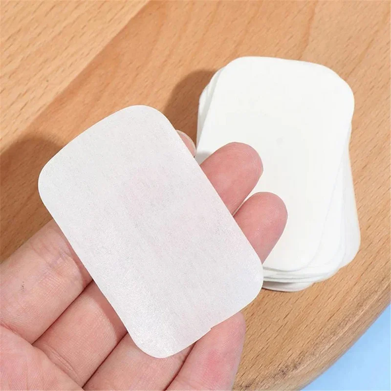 20/50/60/80/100 Stück/Set Tragbare Bade-Handwasch-Scheibenblätter für Outdoor-Reisen Duftende Schaumseifenpapiertücher Bade-Reinigungsseifentabletten – Detail 1