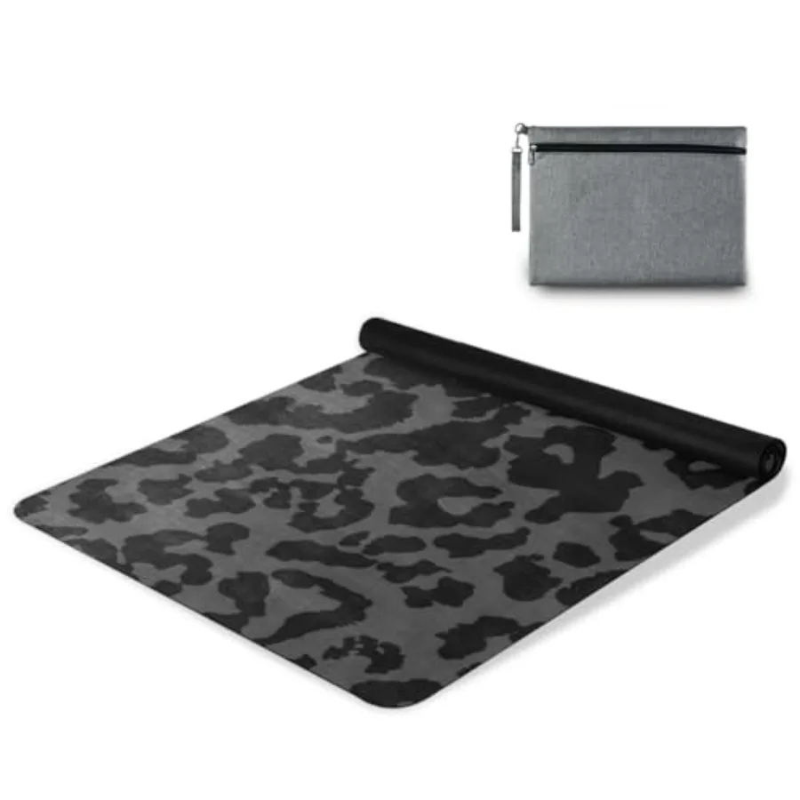 

Black-white Leopard Print Yoga Mat for Home Workout Fitness Mat for Women Non Slip Exercise Mats with Storage Bag