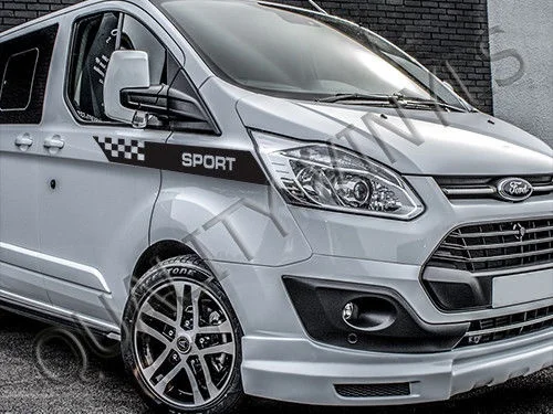 For 2Pcs/Pair Ford Transit Custom Sport Decals Side Racing Stripes Graphic Stickers RS242