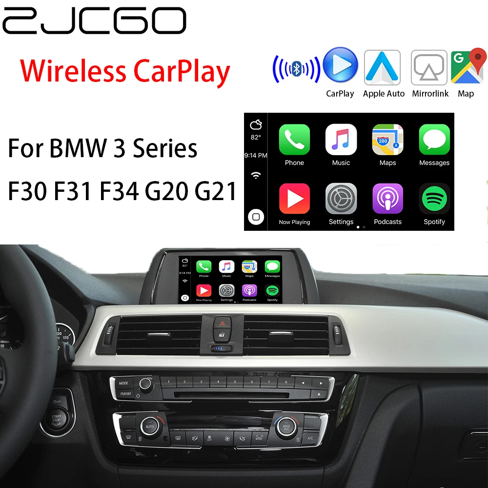 Zjcgo Draadloze Apple Carplay Android Auto Interface Adapter Box Voor Bmw 3 Serie F30 F31 F34 G20 G21 Cic Evo nbt Systeem