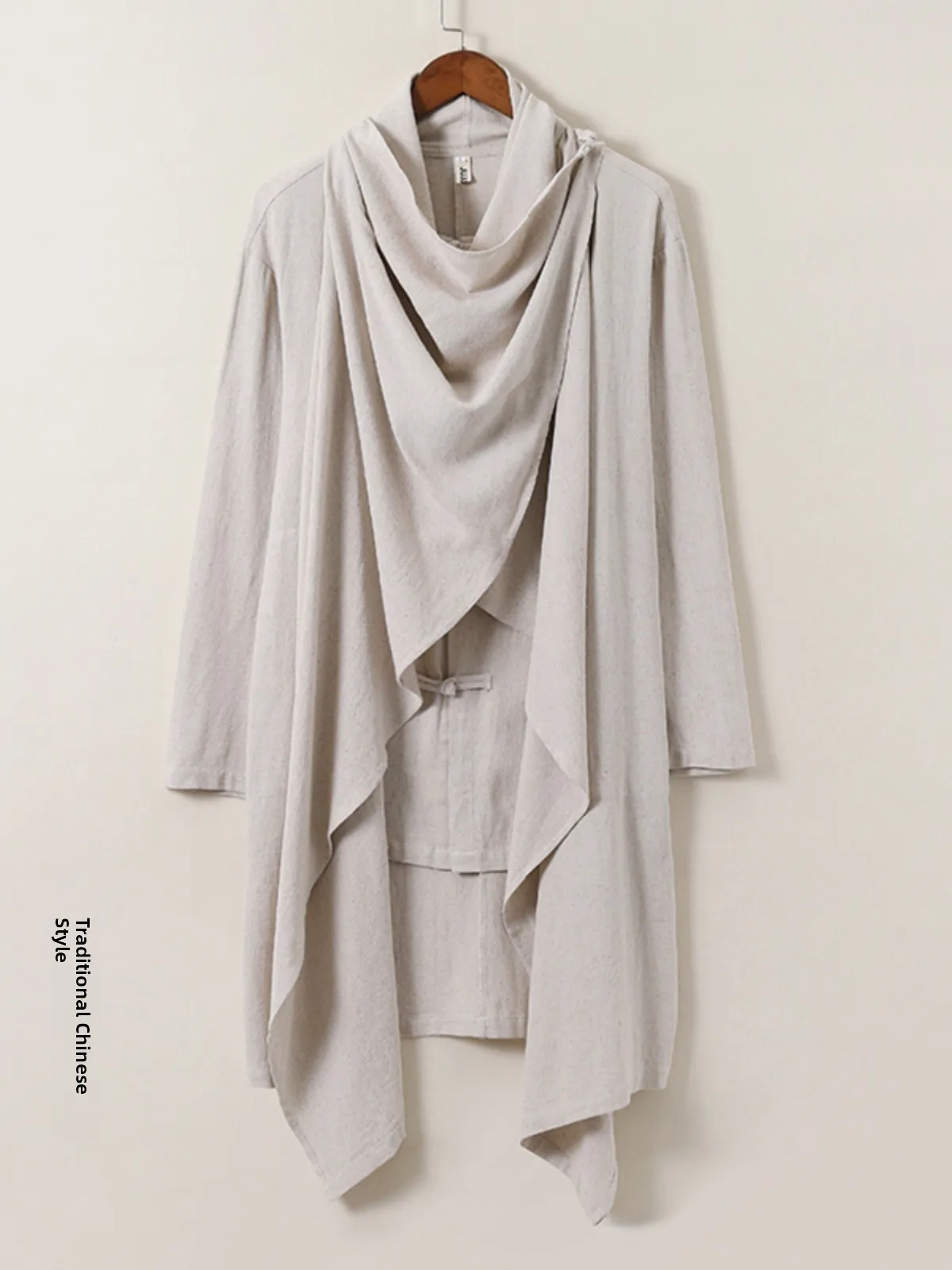 

Мужская одежда Ханьфу: весенне-осенний свободный крой, большие размеры, повседневный стиль, однотонный, из смесового хлопка и льна, в древнем буддийском стиле