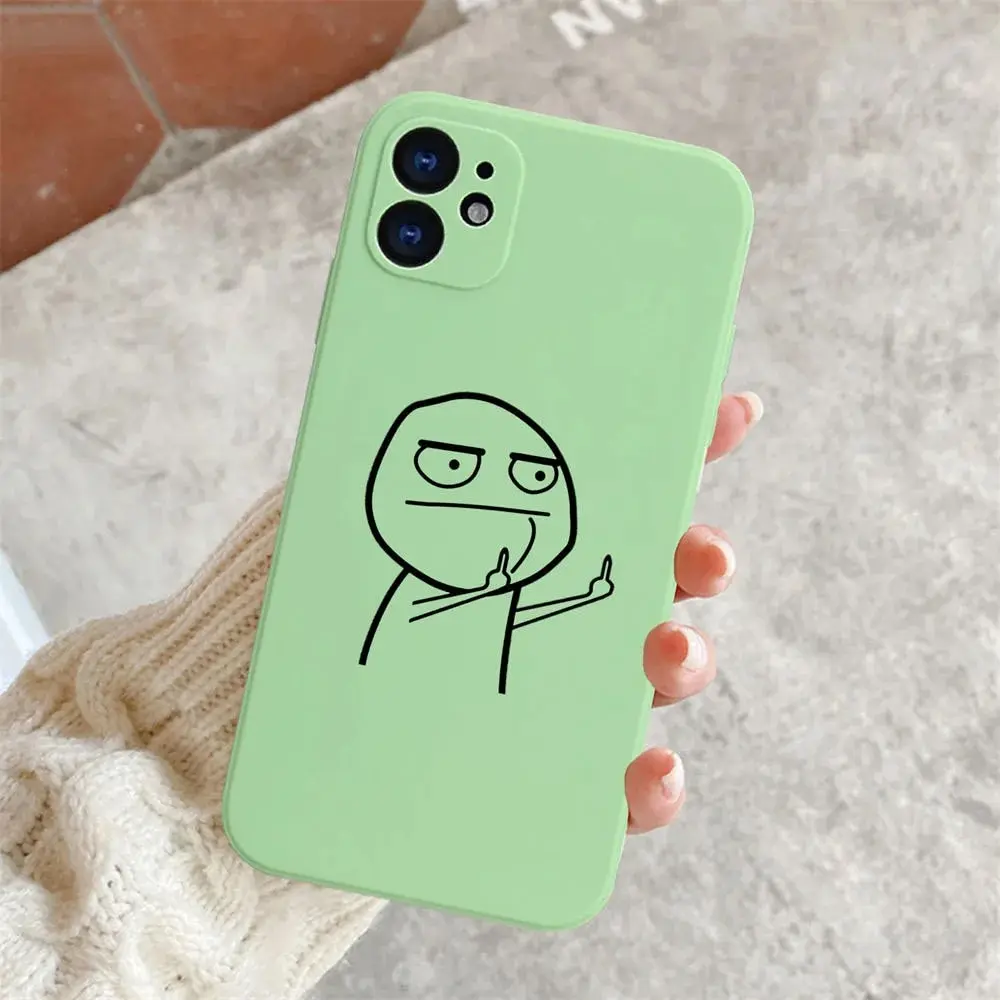 Funny Man Phone Case For iPhone 15 11 12 13 14 Pro Max Middle Finger Cases For iPhone 7 8 14 15 Plus X XR XS Max Soft Back Cover