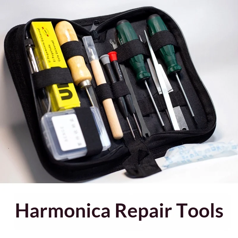 Harmonica Repair and Tuning Tool Kit, Chromatic Scale Polyphonic Repair, Disassembly and Cleaning Tools, Universal