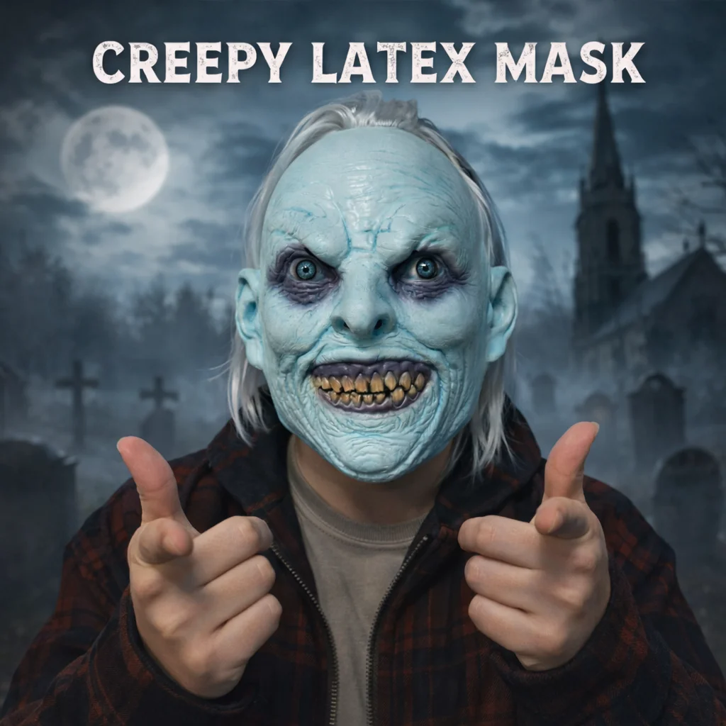 Realistische Dämonen-Kostümmaske für Erwachsene – weiße Mohawk-Maske mit gruseligem Lächeln für Halloween-Partys und Cosplay-Events