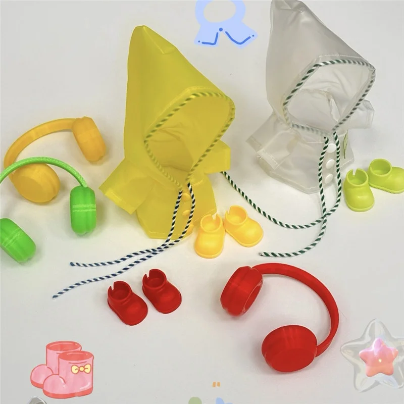 Uroczy płaszcz przeciwdeszczowy dla Labubu V1 V2 V3, wodoodporny poncho dla zwierząt, płaszcz z kapturem, akcesoria dla lalek, strój dla Labubu