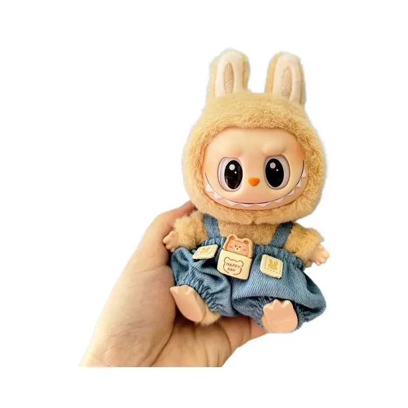 17cm Mini Plush Doll\'S Clothes Outfit Accessories For Korea Kpop Exo Labubu I II Idol Dolls Sitting Party overalls Clothing Gift