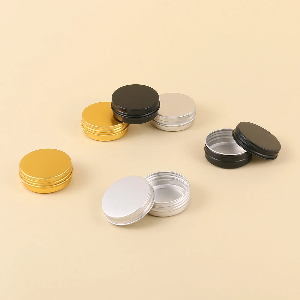 10pcs 30ml Aluminum Cans, Empty Aluminum Screw Lid Round Tin Container Bottles, for Lip Balm, Eye Shadow, Creams