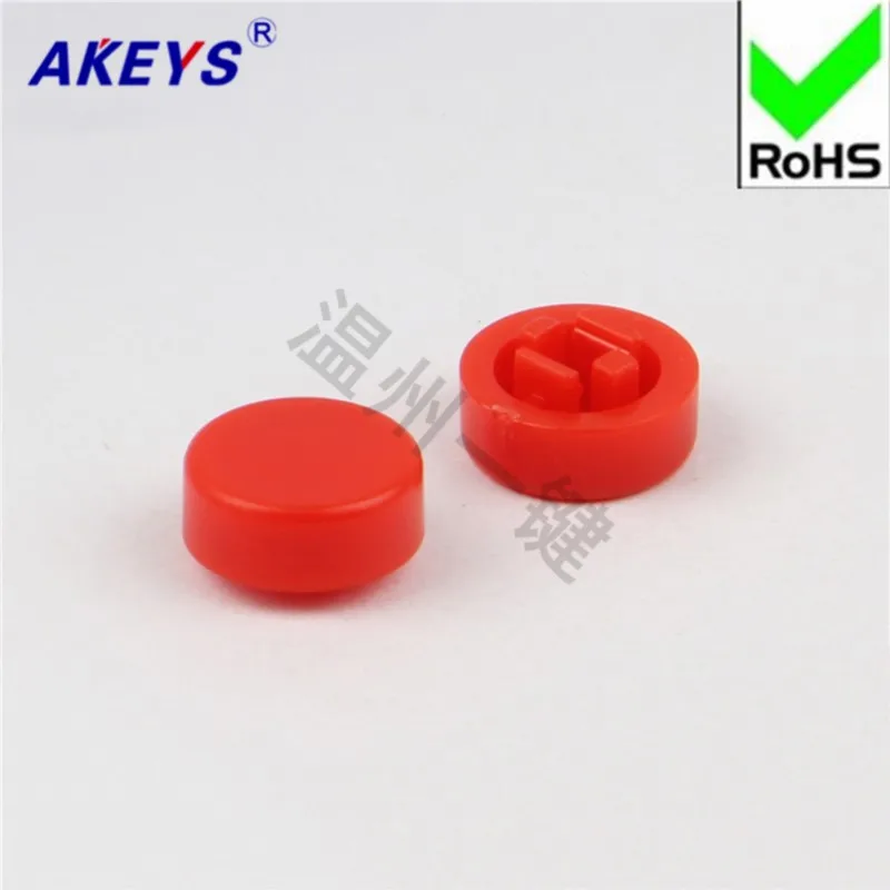 100 Pcs A44 Touch Schakelaar Hoed Zwart Rood Ronde Toetsaanslag Cap 6*6*7.3