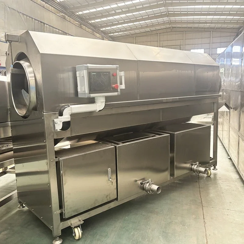 Fruit, vegetable and pepper automatic roller single slot high-power cleaning machine equipment