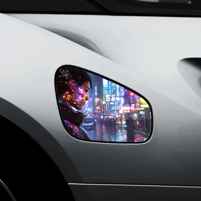 

Cyberpunk Style Neon Urban Girl Fuel Tank Cover Car Flat Stickers Buy One Get One Free! Limited Edition Car Stickers |