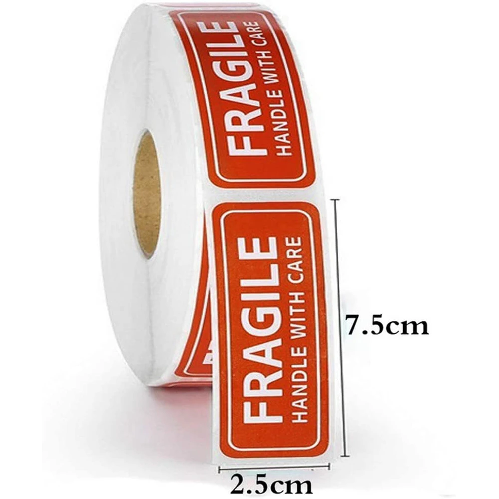 250pcs/roll English Fragile Stickers The Goods Please Handle With Care Warning Express Labels DIY Supplies