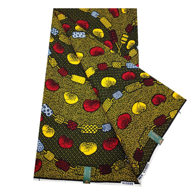 

6 Yards Holland Wax Beautiful African Nigerian Real 100%Cotton Veritable Wax Fabric Printed in Holland for Quilting And Crafting