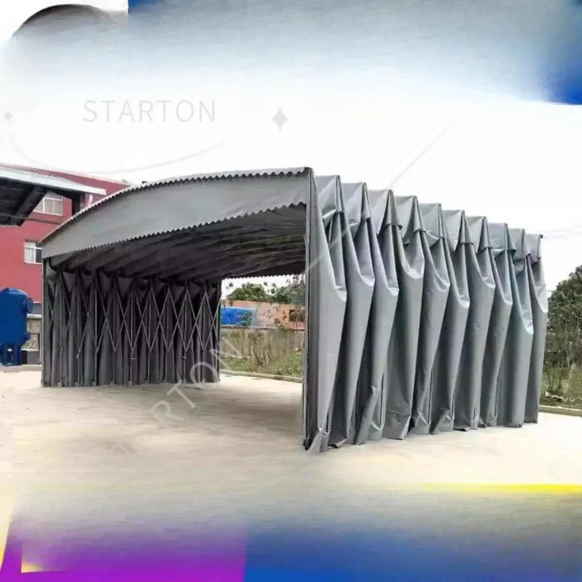 For Canopy Outdoor Rainproof Telescopic Large Push-pull Canopy Mobile Canopy Warehouse Supper Stall Tent Electric Parking Shed