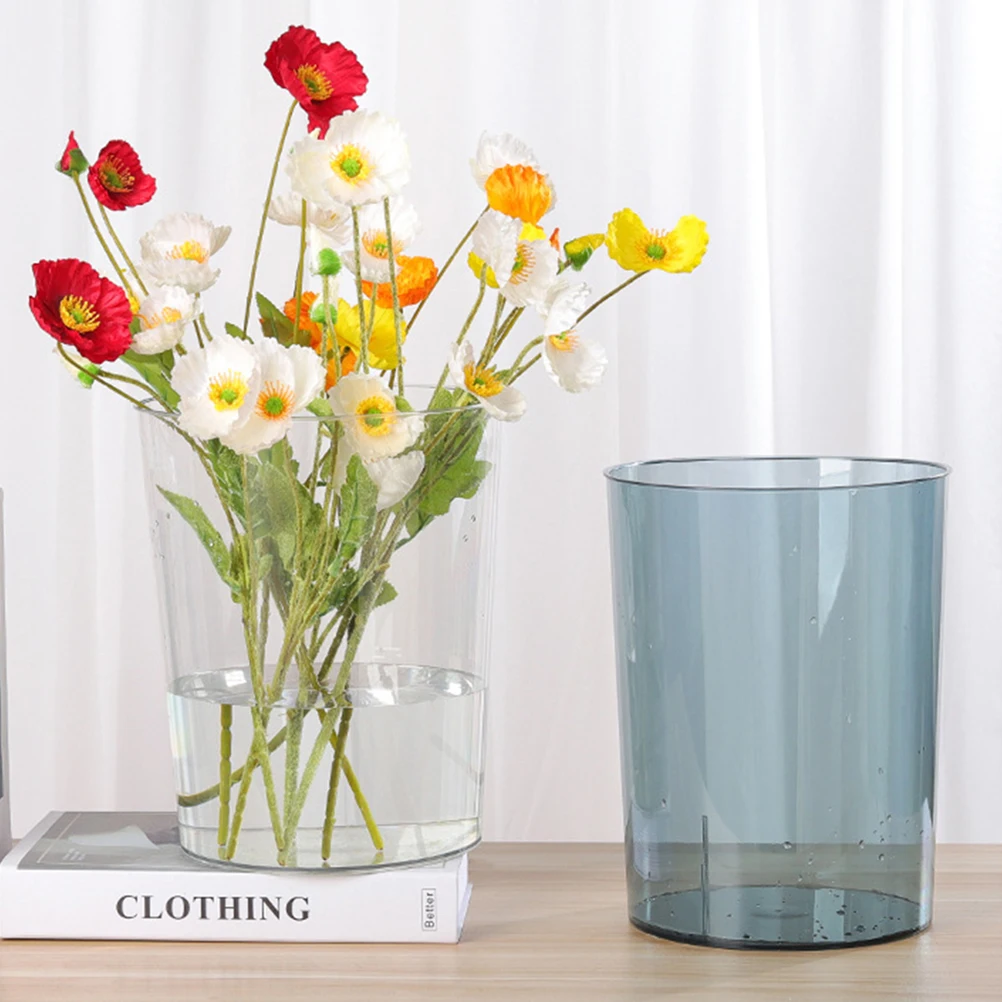 

1pc Anti-Fall Flower Bucket Acrylic Flower Barrel Home Garden Decor Plant Container Large Capacity Ice Bucket Multi-Purpose