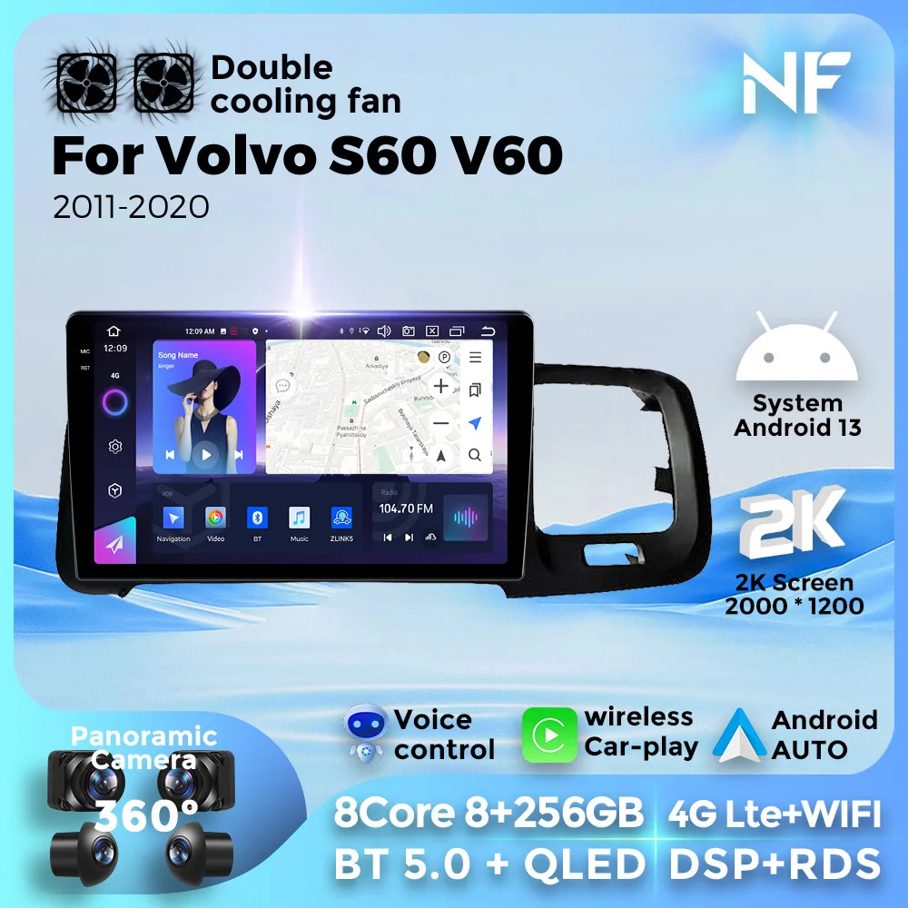 

Мультимедийная навигация GPS-видео BT5.0 DSP RDS для Volvo S60 V60 2011 - 2013 2din 4G WIFI автомобильное радио Android беспроводное Carplay авто