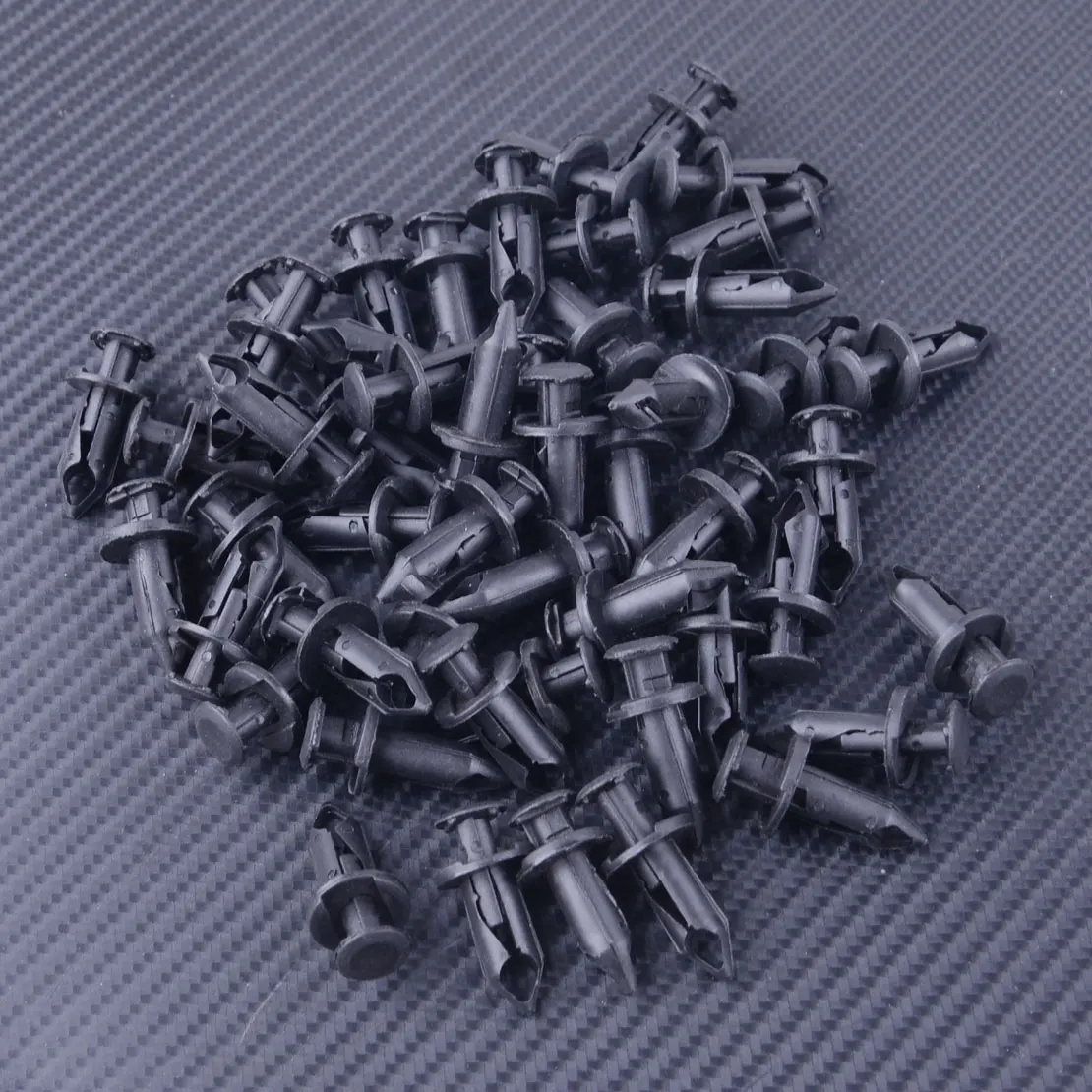 50pcs Black Fender Rivet Retainer Fastener Mud Flaps Bumper Push Pin Clips 8mm 5/16