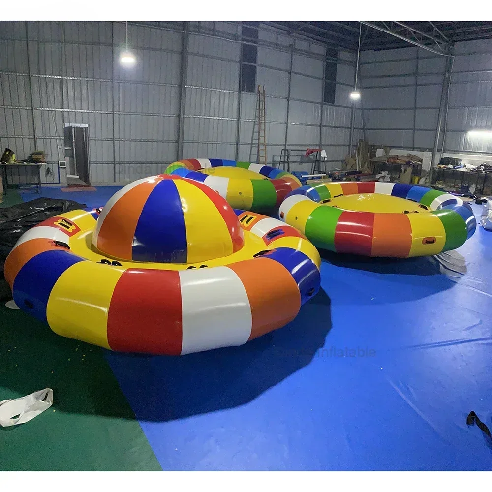 Water Park Inflatable Spinner Toys Flying Disco Boat Inflatable Water Towable Boat