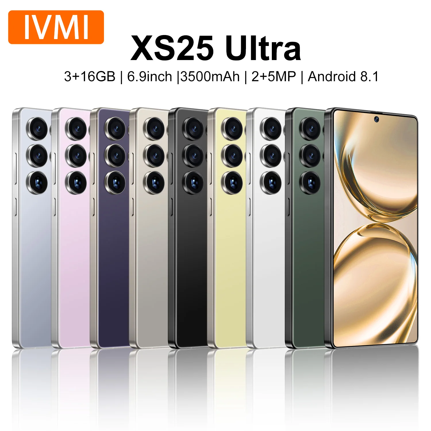 IVMI New XS25 Ultra Smartphone 16GB ROM Android 8.1 Wifi Dual SIM Standby Play Store 4G Network 6.9