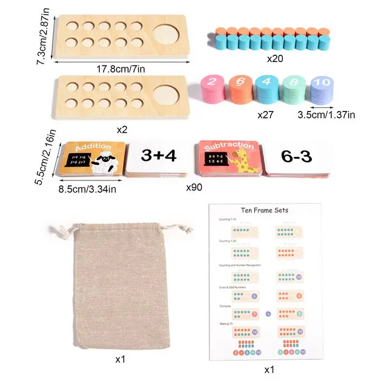 木製の数学操作学習玩具,10フレーム,数学学習教材,就学前,教師,教室,3〜5年