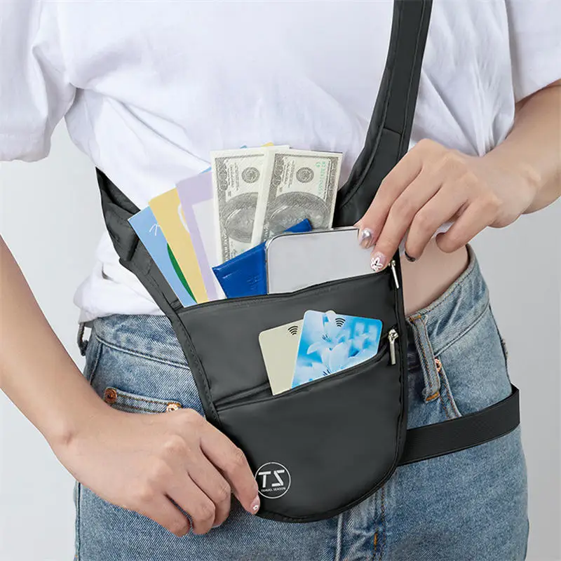 Travel Hidden Waist Bag Sports Phone Men's Anti-theft Belt Bag Ultra-Thin Waterproof Fanny Pack New Women Run Light Waist Pouch