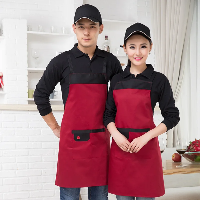 Novel Dingheng Work Clothes Small Chef Halter Waiter Dining Hall Printing Advertising Coffee Shop Apron