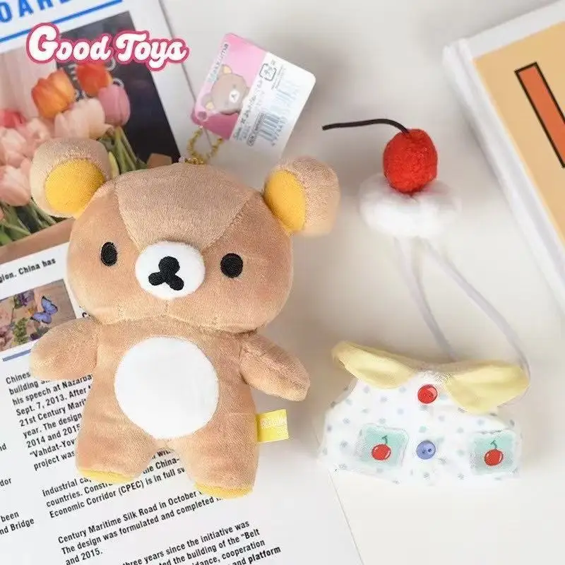 คาวาอิ ริลัคคุมะครบรอบเครื่องทำขนมพวงกุญแจน่ารักการ์ตูนตุ๊กตาของเล่นกระเป๋าเป้สะพายหลังจี้เด็กชายและเด็กหญิงวันเกิดของขวัญสร้างสรรค์